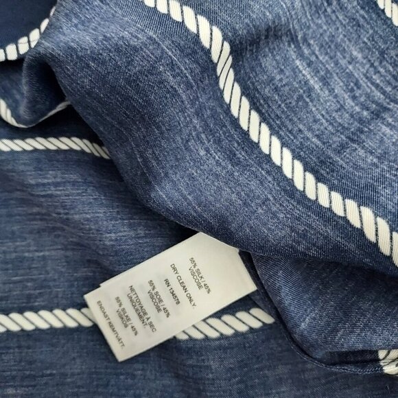 Vineyard Vines Silk Blend Twill Ruffle Collar Long Sleeve Blouse Size Medium - Picture 8 of 11